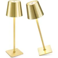 Vivitar LED Tischleuchte Kabellose dimmbare Tischlampe mit 5200-mAh-Akku, Aluminium-Design, 3 Farbtemperaturen, Touch-Steuerung, USB-C-Ladeanschluss