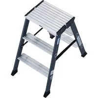 KRAUSE Doppelleiter SePro D, Alu eloxiert, 2x3 Stufen, Arbeitshöe ca. 220 cm