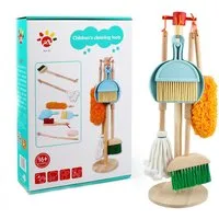 Flintry Kinder-Besen Spielzeug-Putzset, Reinigungsspielzeug-Set für Kinder, Rollenspiel, Besen und Kehrschaufel, Kinder Putzset, Kinderbesen Set ab 3 Jahre