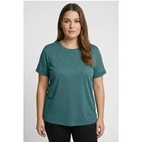 ONLY CARMAKOMA Kurzarmshirt CARMOSTER S/S FOLD UP TOP JRS NOOS Materialmix, regular fit