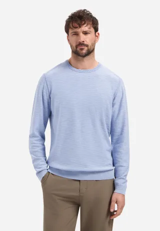 No Excess - Pullover Crewneck Garment Dyed + Stone Washed Blue - Gr. - XL