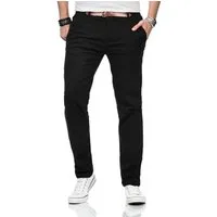 Maurelio Modriano Straight-Jeans Maurelio Modriano Herren Designer Chino Hose MM015 mit Stretchanteil und passendem Gürtel