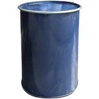 Plasteo Stehtisch 200 Liter Metallfass Tonne mit Deckel Stahlfass Ölfass Feuertonne, Ghettofass, Stehtisch, Blechfass, Feuertonne, Futtertonne, Holztonne