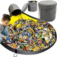 KRUZZEL Spielmatte Spielzeugkorb Aufbewahrungsbox (Spar-Set, 1-St., aufräumen), Verstärkte, bequeme Griffe für einen leichten Transport