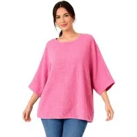 WENOR Blusentop Damen Musselin Oversize Bluse Fledermausärmel lockerer Schnitt, weiter Fall, luftige Sommer Tunika
