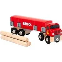 World Holztransporter mit Magnetladung, Spielfahrzeug rot