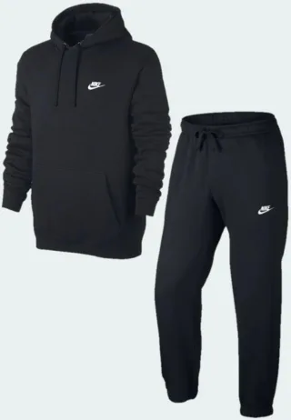 Nike Herren Sportswear Club Fleece-Trainingsanzug mit Kapuze in Schwarz