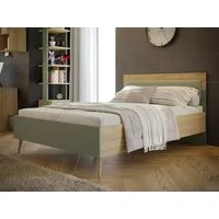 FORTE Jugendbett Kinderbett, Belastbar bis 250KG, (Liegeflächen 140x200cm oder 120x200cm), mit gepolstertem Kopfteil