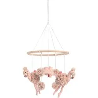 Fehn Mobile Lazy, Crazy & Pink, Holz-Mobile Flamingo
