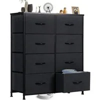 IDEASY Schubkastenkommode Kommode mit 8 Schubladen, Schlafzimmer Stoffkommode Kleiderorganizer (93×80×30cm), Wasserdichter, rutschfester Aufbewahrungsschrank mit Metallrahmen
