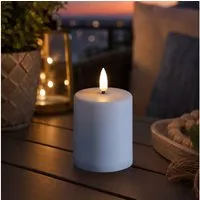 MARELIDA LED-Kerze Mini Stumpenkerze Grabkerze H: 10cm D: 6,1cm Timer Sensor bis 1200h (1-tlg)