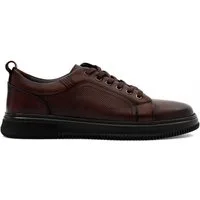 Celal Gültekin Plateau Schnürschuh Perforierung Glattleder Herren Schnürschuh Glattleder, Patina, Perforierung, Braun, 42