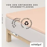 Schlafgut Spannbettlaken PURE TOPPER Bio-Baumwolle mit Elasthan 170 g/m² für Topper bis 10 cm, Jersey-Elasthan, Gummizug: rundum, (1 Stück), PREMIUM Laken für Matratzen bis 10 cm Höhe, dehnbar, blickdicht