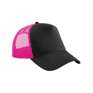 Beechfield - Trucker Cap Snapback für Herren/Damen Unisex (Schwarz/Fuchsie)