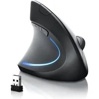 CSL Vertikal für Linkshänder. kabellos, Bluetooth & 2,4 Ghz Funk, 2400 dpi ergonomische Maus (Bluetooth, Funk, optisch, ergonomisch Armschonend, Vorbeugung gegen Mausarm RSI Syndrom)