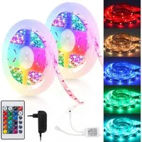 Clanmacy LED Stripe 1-10m LED Streifen Lichtband 5050SMD Leiste RGB Fernsteuerung LED Band, 30-flammig, Licht-Streifen Fernbedienung RGB Lichterkette 5050 SMD Lichtleiste