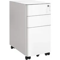 SONGMICS Aktenschrank Rollcontainer, Büroschrank mit Rollen, Stahl Schreibtisch, Unterschrank, abschließbar, Dokumente, Hängeregistratur