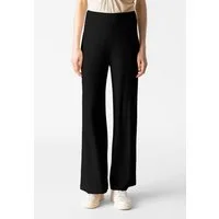 Les Lunes Stoffhose MICHELLE Rib Wide Leg LENZING™ ECOVERO™ Viskose, femininer Chic, gerades weites Bein,bequem