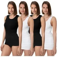 TEXEMP Unterhemd 4er Pack Damen Unterhemd Baumwolle Tank Top Achselhemd Damentop (4-St) 100% gekämmte Baumwolle