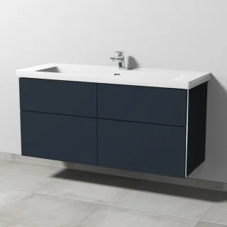 Sanipa 3way Waschtischunterbau zu Villeroy & Boch Subway 3.0 Waschtisch mit 4 Auszügen, Marine-Matt BP8501R