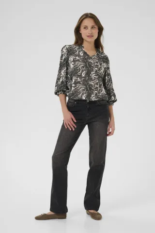 Langarm-Bluse KAlinda Regular fit black darkgrey