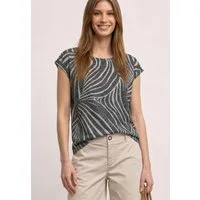 STREET ONE Shirttop Sommershirt im Ausbrenner-Look/mit Allover-Print