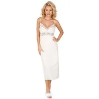 Donna Negligé Jasmine (Set, 1-tlg., 1-teilig) Damen Sleepshirt Neglige Schlafshirt Viskose Spitze Wadenlang