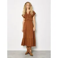 Apricot Midikleid Utility-Midaxi-Kleid mit Stufen