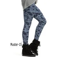 YESET Leggings Muster Leggings lang hoher Bund Hose gekämmte Baumwolle Damen gekämmte Baumwolle