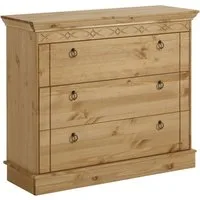 OTTO home Schubkastenkommode Indra, aus massiver Kiefer, mit 3 Schubladen, Breite: 100 cm