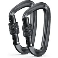 FOUORTUNATE-BEE Karabiner Karabiner mit 1200kg Belastbarkeit Schwerlast, (12KN Karabinerhaken Schraubverschluss, für Hängematten, Camping, Wandern, Rucksack)
