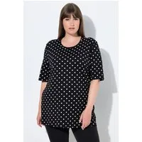 Ulla Popken T-Shirt T-Shirt Punkte Relaxed Rundhals Halbarm