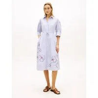 Tommy Hilfiger Hemdblusenkleid EMBROIDERED POPLIN SHIRT DRESS mit Spaghetti-Trägern zum Binden