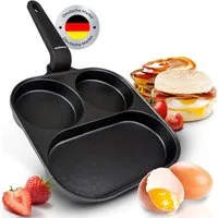 endusor Bratpfanne Frühstückspfanne Spiegeleipfanne (21cm), Aluminiumguss (Alle Herdarten auch Induktion), Antihaft-Beschichtung & Eisenkernboden für Spiegelei, Pancakes & Mehr