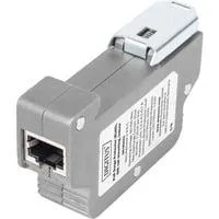 PoE Überspannungsschutz (RJ-45), DIN-Schienenmontage grau