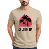 Neverless Print-Shirt Herren T-Shirt California Palmen Santa Monica Beach Sommer Sonne mit Print