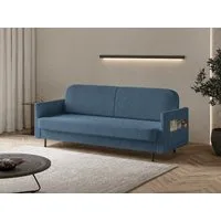 MOEBLO Schlafsofa Pouch, – Sofa Couch für Wohnzimmer elegantes Polstersofa 3-Sitzer-Sofa mit Bettfunktion, Wohnzimmermöbel und Schlaffunktion, (BxHxT): 221x87x84 cm