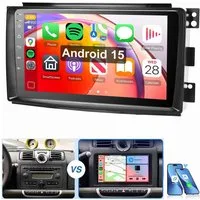 MOPECT Für Smart Fortwo 451 2005-2015 Android 15 NAVI Autoradio (RDS, Digitalradio (DAB), FM, AM, 2 DIN Carplay Bluetooth Navigationsgeräte Rückfahrkamera(optional)