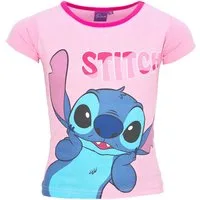 Disney Print-Shirt Disney Lilo und Stitch Mädchen Kinder kurzarm T-Shirt 100% Baumwolle, Gr. 98 bis 128