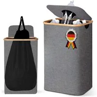 Roxlin Aufbewahrungskorb Pfandflaschen Sammelbehälter mit Deckel 100 Liter