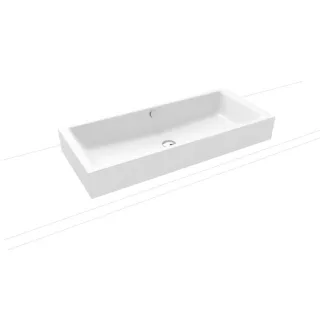 Kaldewei Puro Aufsatzwaschtisch 909206003001 3176, 90x38,5cm, weiß Perl-Effekt, mit Überlauf, ohne Hahnloch