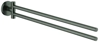 GROHE Handtuchhalter Essentials 40371 2-armig 450mm hard graphite gebürstet, 40371AL1 40371AL1