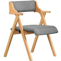 SoBuy Klappstuhl FST98, Holzstuhl Küchenstuhl Esszimmerstuhl klappbar, 4-Fuß-Stühle (1 St), Polsterstuhl mit Rücken- & Armlehne, Bürostuhl, Ergonomisches Design