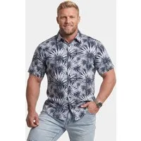 Men Plus Kurzarmhemd Hemd Halbarm Kentkragen Print Comfort Fit bis 8 XL