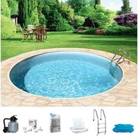 my POOL BWT Rundpool mit sandfarbener Folie für den Karibik Look (Komplett-Set, 7-tlg), Höhe: 150 cm, in versch. Größen verfügbar