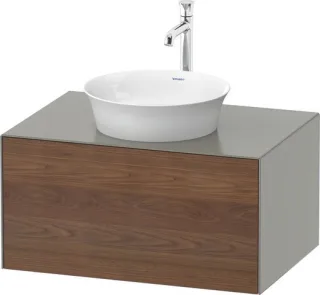 Duravit White Tulip Konsolenwaschtischunterbau wandhängend Amerikanischer Nussbaum & Stein Grau Matt WT4975077920010