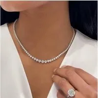 ROUGEMONT Collier Funkelndes Zirkonia Damen Collier 42cm Tropfenform, 4A Zirkonia