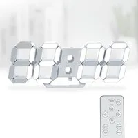 TUWENA Wanduhr 3D LED Tischuhr Digitaluhr, dimmbares Display, Tastensteuerung