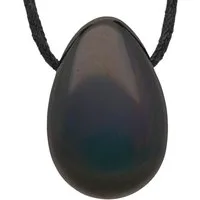 Lebensquelle Plus Kettenanhänger Regenbogen-Obsidian Tropfenanhänger