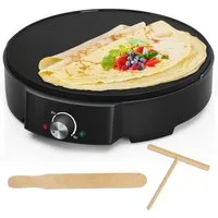 HOMELUX Crêpesmaker 1200 W, Ø 30 cm, inkl. Teigverteiler & Crêpes-Wender, 1200,00 W, Ø 30,00 cm, Temperaturregler, Antihaftbeschichtet